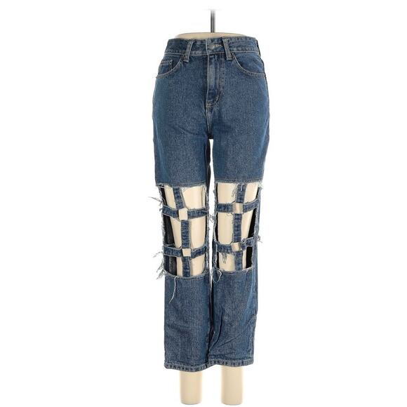 Carmar Denim - Carmar Hermia Sirius Cage Chain Non-Stretch High Rise Denim Jeans Sz. 24